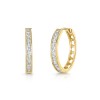 9ct Yellow Gold Cubic Zirconia Huggy Hoop Earrings