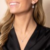 9ct White Gold Cubic Zirconia Halo Drop Earrings
