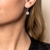 9ct White Gold Cubic Zirconia Halo Drop Earrings