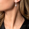 9ct White Gold Cubic Zirconia Halo Drop Earrings