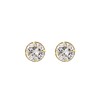 9ct Yellow Gold Brilliant Cut Cubic Zirconia Stud Earrings