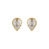9ct Yellow Gold Pear Cut Cubic Zirconia Stud Earrings