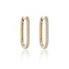 9ct Yellow Gold Pavé Set Cubic Zirconia Hoop Earrings
