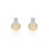 9ct Yellow Gold Cubic Zirconia Textured Disc Earrings