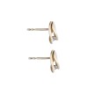 9ct Yellow Gold Cubic Zirconia Open Leaf Stud Earrings