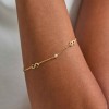 9ct Yellow Gold Cubic Zirconia Staggered Infinity Link Bracelet