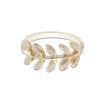 9ct Yellow Gold Cubic Zirconia Marquise Leaf Ring