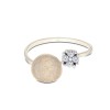 9ct Yellow Gold Cubic Zirconia Textured Disc Ring