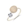 9ct Yellow Gold Cubic Zirconia Textured Disc Ring