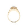 9ct Yellow Gold Cubic Zirconia Double Halo Pear Cut Solitaire Ring