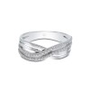 9ct White Gold Cubic Zirconia Cross Over Fancy Band