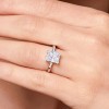 9ct White Gold Emerald Cut Cubic Zirconia Ring