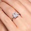 9ct White Gold Emerald Cut Cubic Zirconia Ring