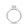 9ct White Gold 5mm Round Cubic Zirconia Solitaire Ring with Channel Set Shoulders