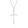 9ct White Gold Diamond Cut Cross Pendant