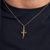 9ct Yellow Gold 15mm Polished Crucifix Pendant Necklace