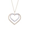 9ct 2 Colour Gold Double Open Heart Pendant