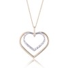 9ct 2 Colour Gold Double Open Heart Pendant