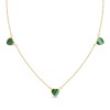 9ct Yellow Gold Malachite Heart Necklet