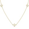 9ct Yellow Gold Mother of Pearl Clover Petals Necklace