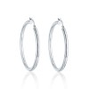 9ct White Gold Large Hoop Earrings