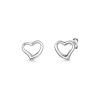 9ct White Gold Polished Open Heart Stud Earrings