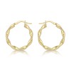 9ct Yellow Gold Creole Twist 22mm Hoop Earrings