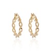 9ct Yellow Gold Textured Twist Hoop Earrings