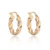 9ct Yellow Gold Plain Twist Hoop Earrings