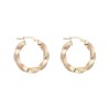 9ct Yellow Gold Textured Twist Hoop Earrings
