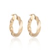 9ct Yellow Gold Textured Twist Hoop Earrings