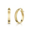 9ct Yellow Gold 15mm Rectangular Tube Oval Hoop Earrings