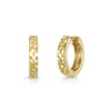 9ct Yellow Gold 12.5mm Diamond Cut Tube Hoop Earrings