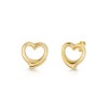 9ct Yellow Gold Polished Open Heart Stud Earrings