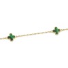 9ct Yellow Gold Malachite Clover Bracelet