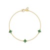 9ct Yellow Gold Malachite Clover Bracelet