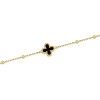 9ct Yellow Gold Black Onyx Clover Bracelet