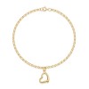 9ct Yellow Gold Polished Open Heart Bracelet