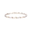 9ct Yellow And White Gold Wave Link Bracelet