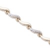 9ct Yellow And White Gold Wave Link Bracelet