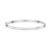 9ct White Gold 3mm Rectangular Tube Oval Bangle