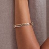 9ct Yellow & White Gold Two-Tone Open Wave Bangle