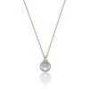 9ct Yellow Gold Cubic Zirconia and Pearl Pendant