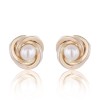 9ct Yellow Gold Pearl Knot Stud Earrings
