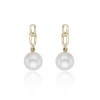 9ct Yellow Gold Freshwater Bouton Link Drop Earrings