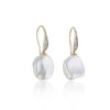9ct Yellow Gold Baroque Pearl and Diamond Drop Earrings