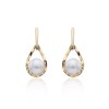 9ct Yellow Gold Pearl Textured Drop Earrings