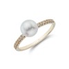 18ct Yellow Gold Akoya Pearl Diamond Ring