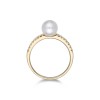 18ct Yellow Gold Akoya Pearl Diamond Ring