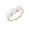 Yellow Gold Plated Triple Pearl Ring